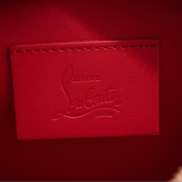 CHRISTIAN LOUBOUTIN RADIOLOUBI SMALL LEATHER CROSSBODY BAG PINK PERFORATED - Picture 6 of 12